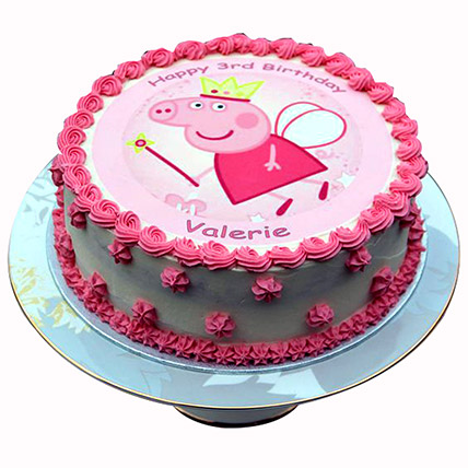 Online Peppa Pig Designer Pink Cake Truffle Gift Delivery In Singapore Ferns N Petals