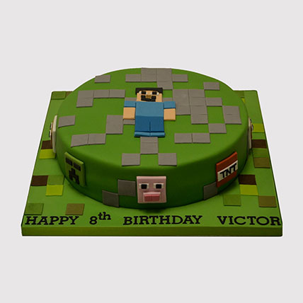 Online Minecraft Steve Fondant Truffle Cake Gift Delivery In Singapore Ferns N Petals